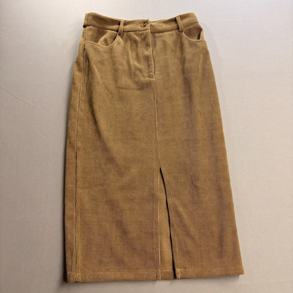 PRETTYGARDEN Womens Brown Corduroy Chenille Midi Pencil Skirt Sz 6 NWT